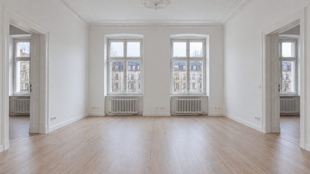 Sanierte Altbauwohnung nach Abschluss der Arbeiten